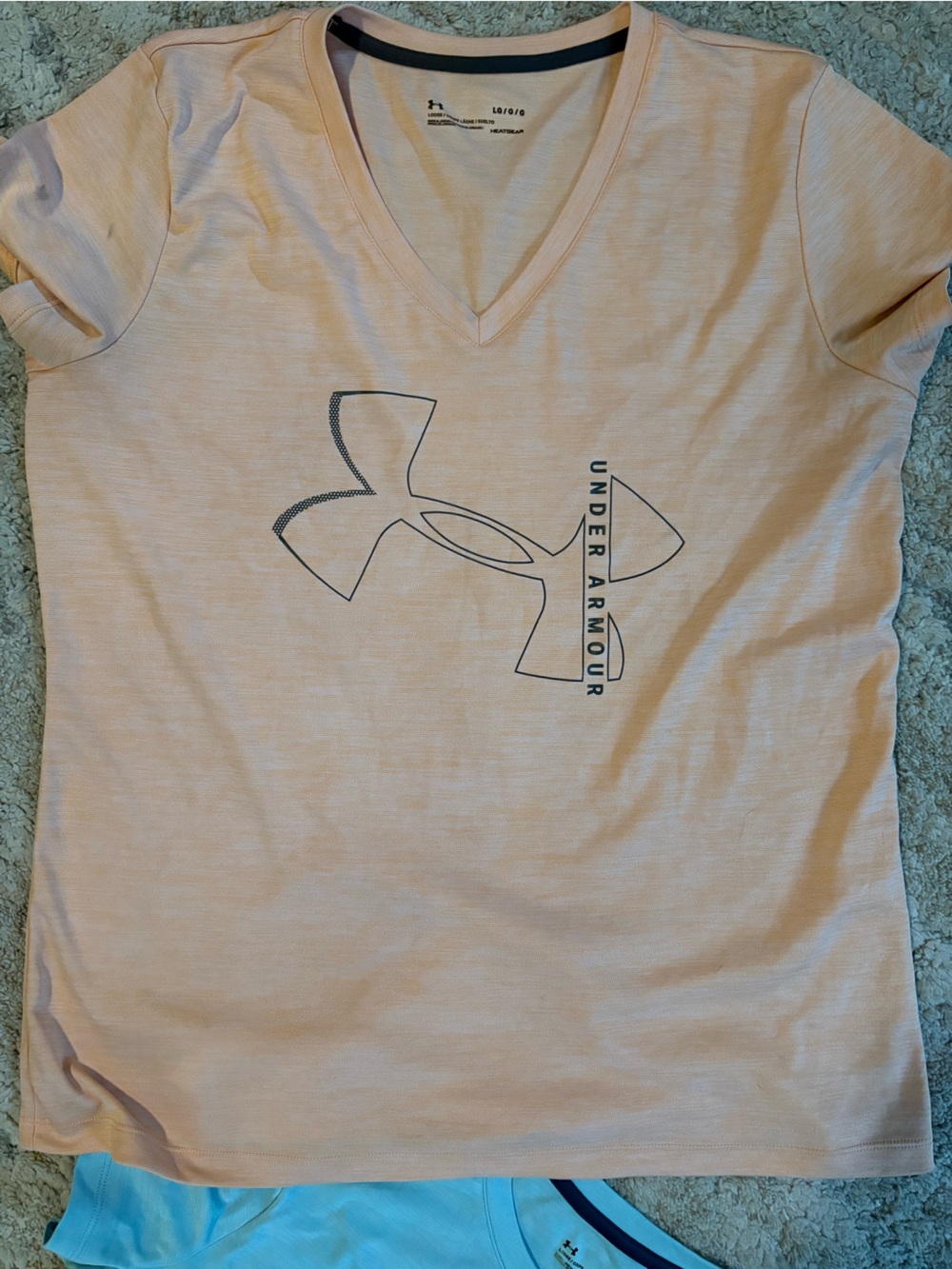 OFFERS OPEN! Under Armour Women's Large shirt V Neck Tee orange Black Logo